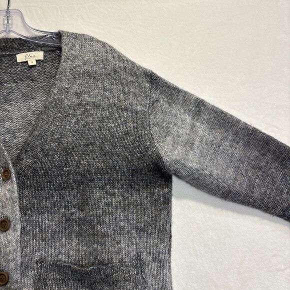 Elan Grey Ombré Cardigan Women's Size Small Relaxed Fit Pockets Buttons - Picture 5 of 14